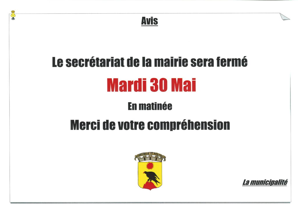 Secrétariat fermé en matinée